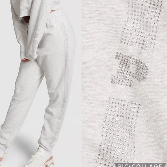 PINK EVERYDAY FLEECE HIGH-WAIST GYM PANTS - Picture 1 of 1